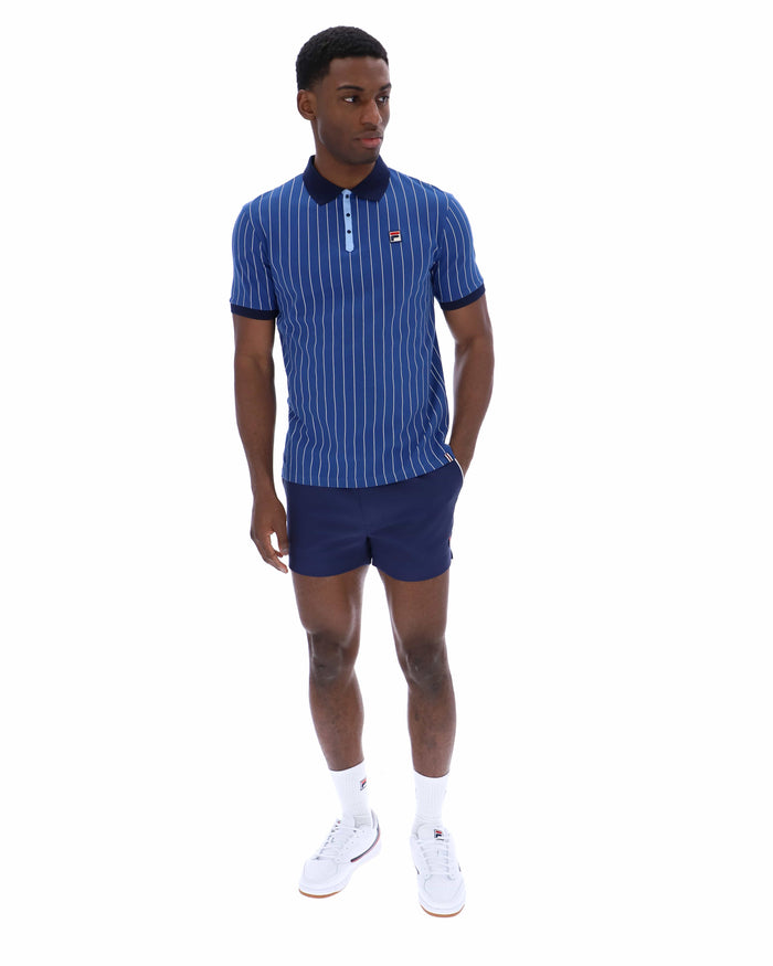 BB1 Classic Vintage Stripe Polo in Limoges/White/Frozen Fjord/Fila Navy