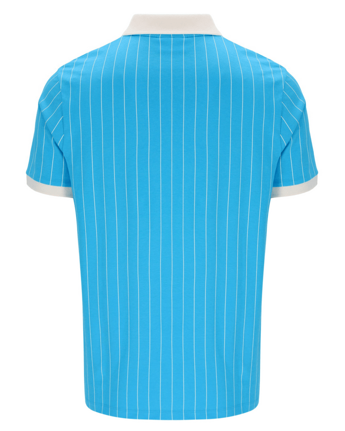 BB1 Classic Vintage Striped Polo in Cyan Blue/Gardenia/Navy