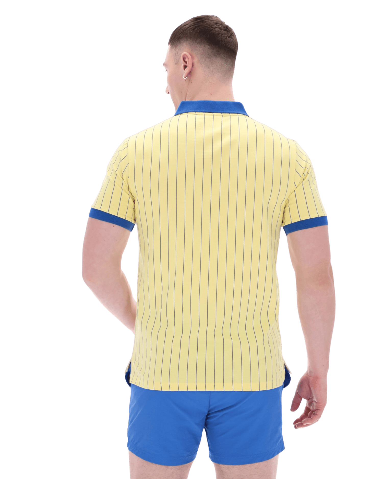 Bb1 Classic Vintage Striped Polo In Popcorn/Turkish Sea/White