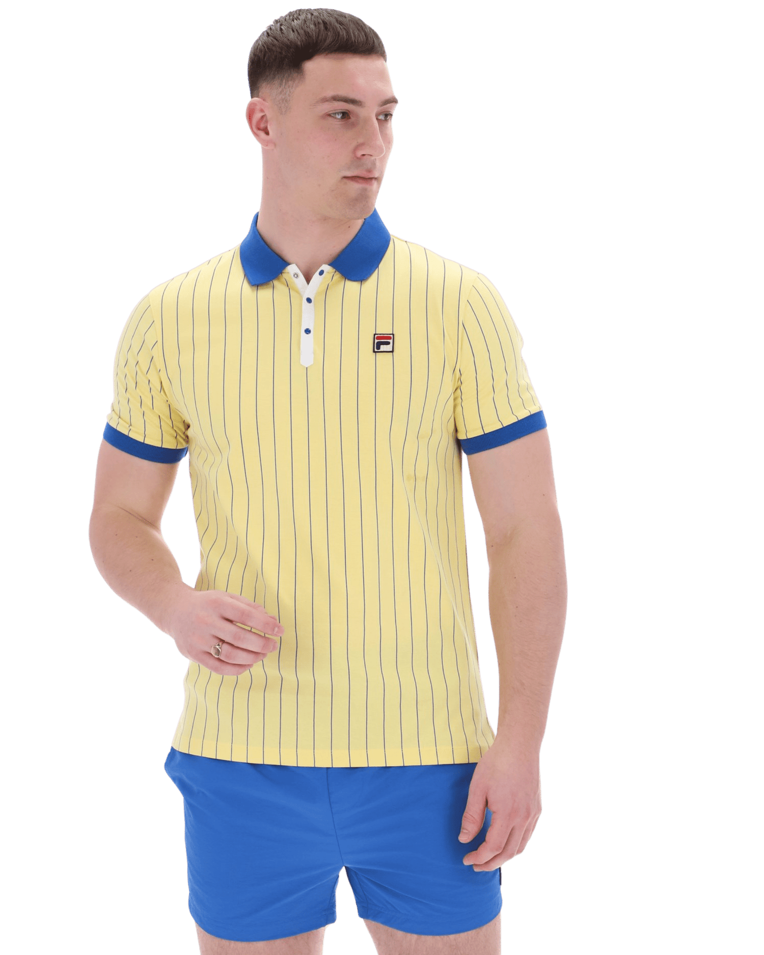 Bb1 Classic Vintage Striped Polo In Popcorn/Turkish Sea/White
