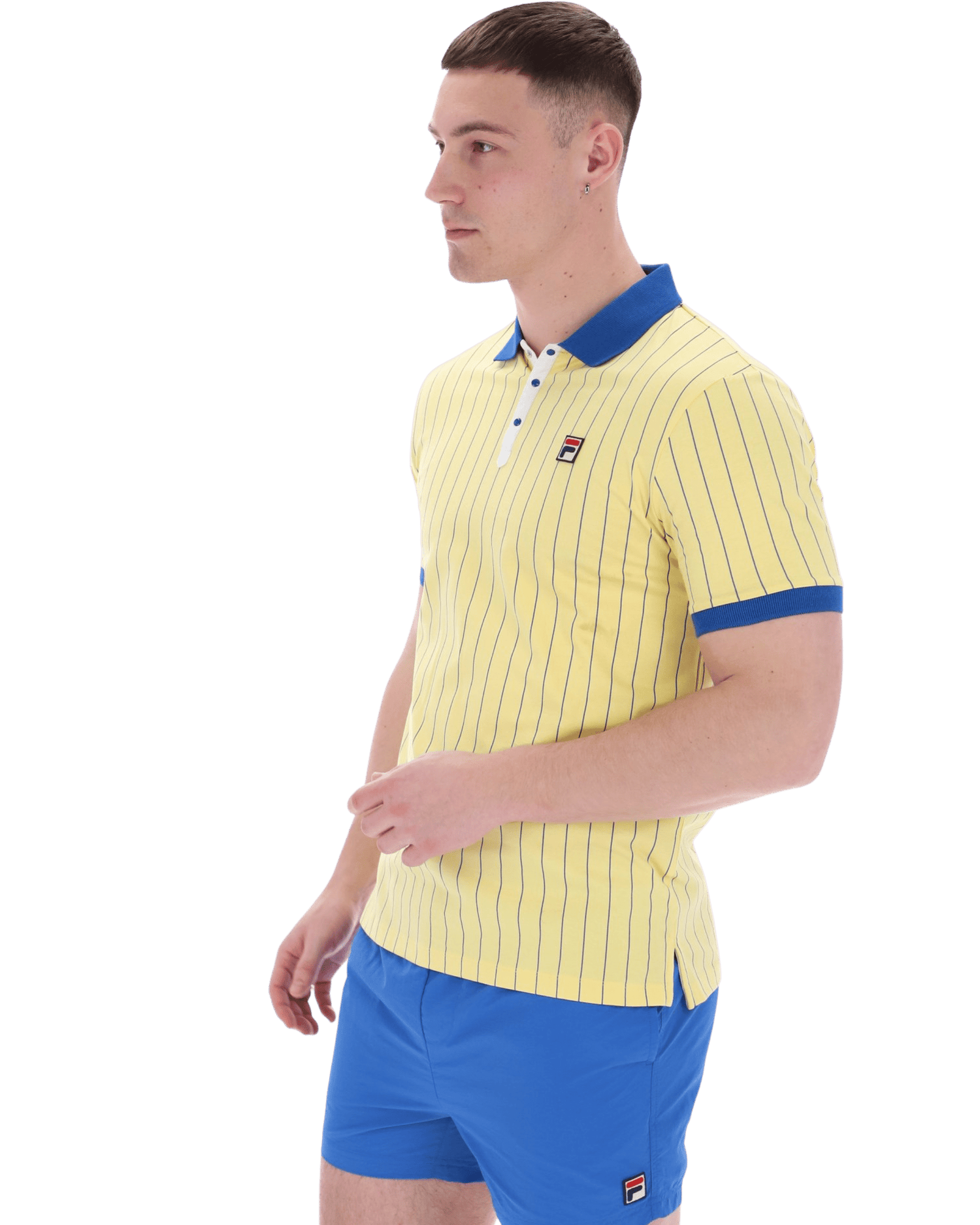 Bb1 Classic Vintage Striped Polo In Popcorn/Turkish Sea/White