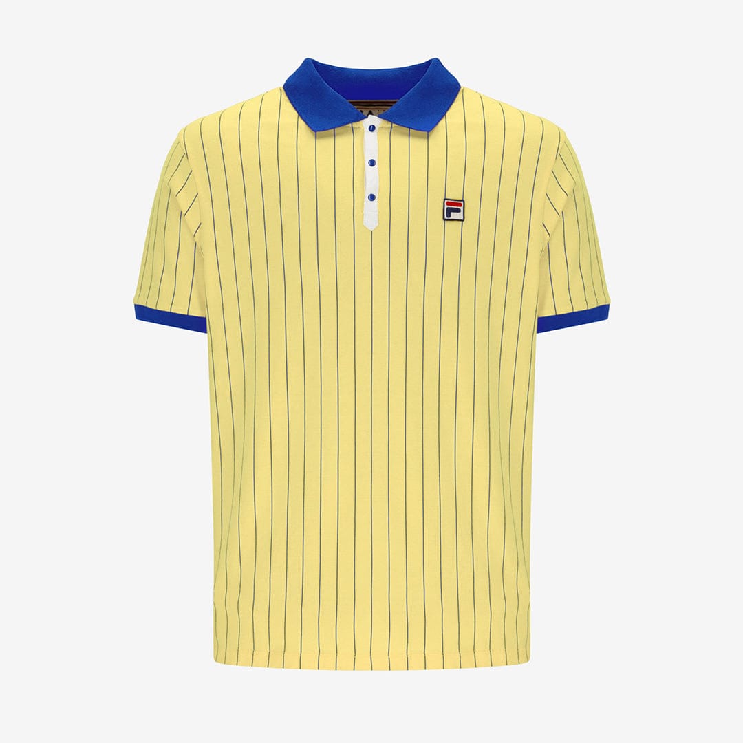 Bb1 Classic Vintage Striped Polo In Popcorn/Turkish Sea/White