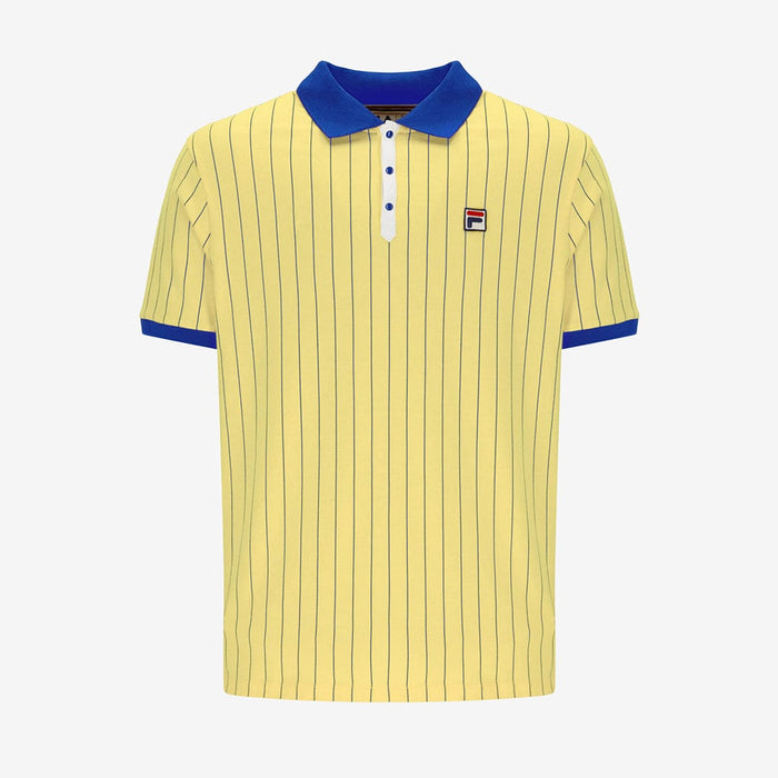 Bb1 Classic Vintage Striped Polo In Popcorn/Turkish Sea/White