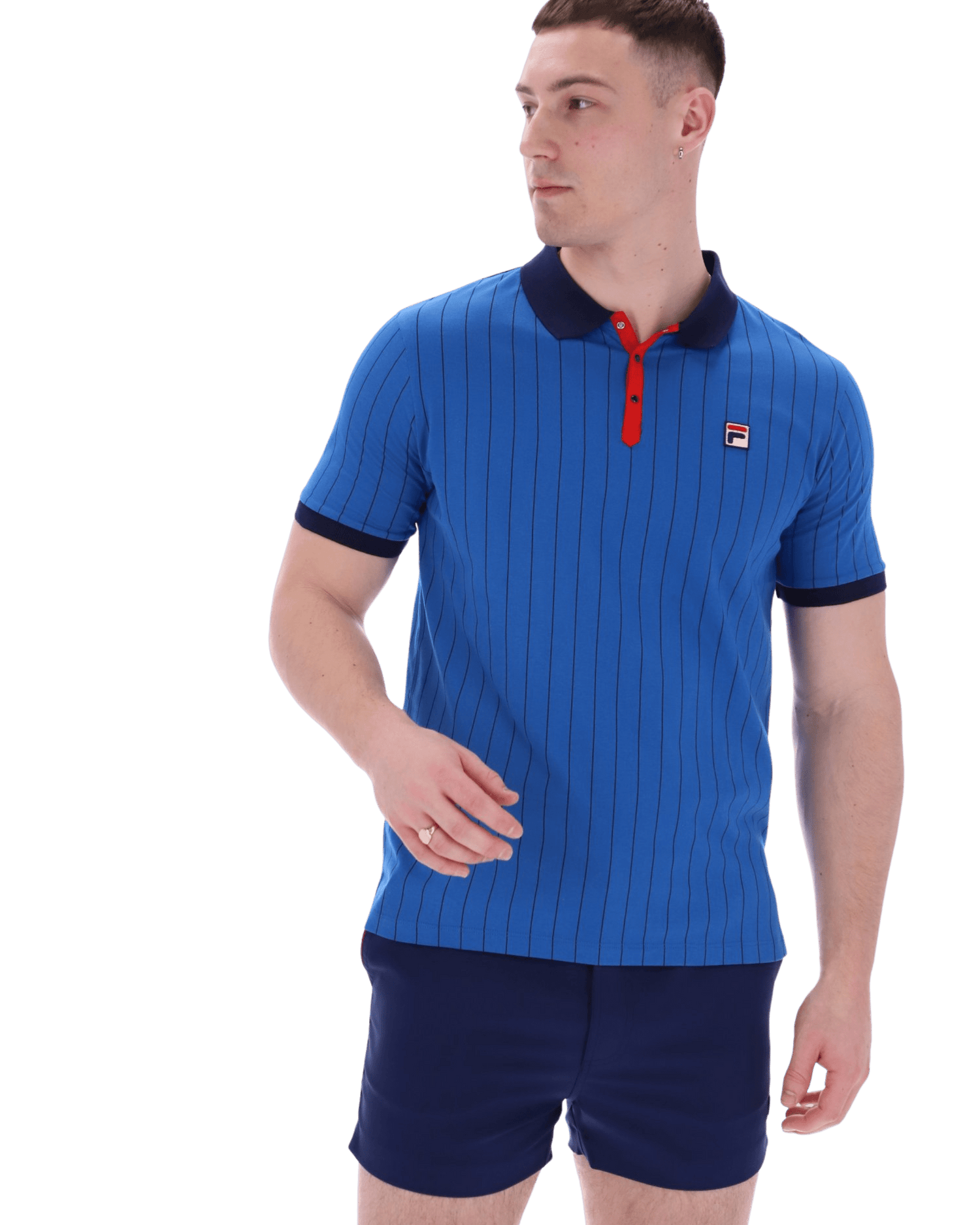 Bb1 Classic Vintage Striped Polo In Turkish Sea/Navy/Red