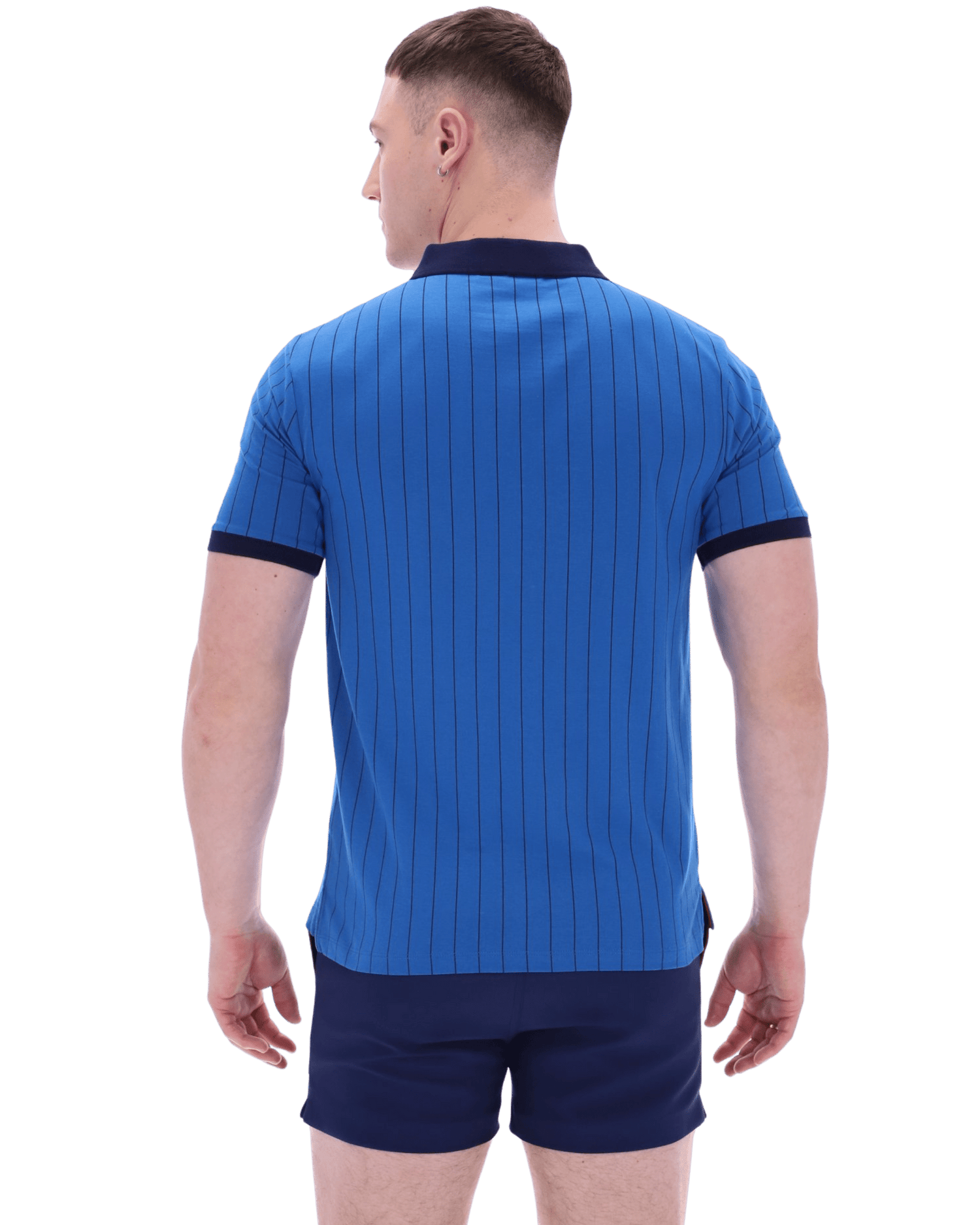 Bb1 Classic Vintage Striped Polo In Turkish Sea/Navy/Red