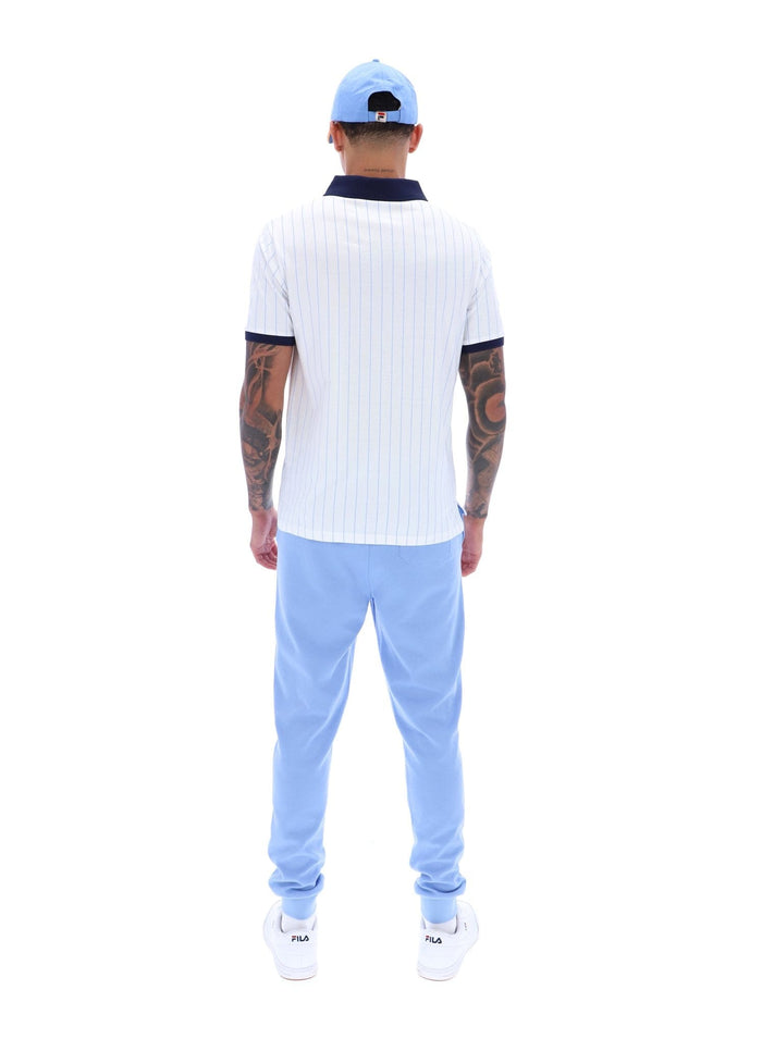 BB1 Classic Vintage Striped Polo In White/Fila Navy/Vista Blue