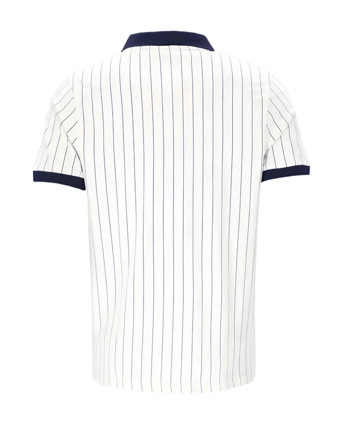 BB1 Classic Vintage Striped Polo in White/Navy/Red