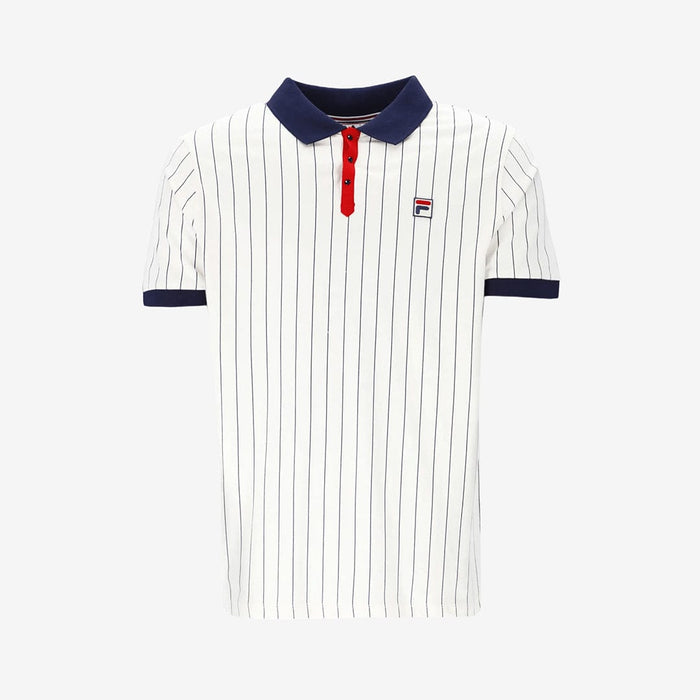 BB1 Classic Vintage Striped Polo in White/Navy/Red