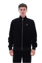 Bosco Velour Track Jacket Bamboo Badge in Black