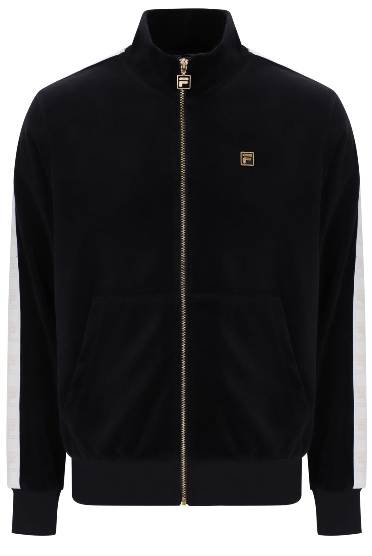 Bosco Velour Track Jacket Bamboo Badge in Black