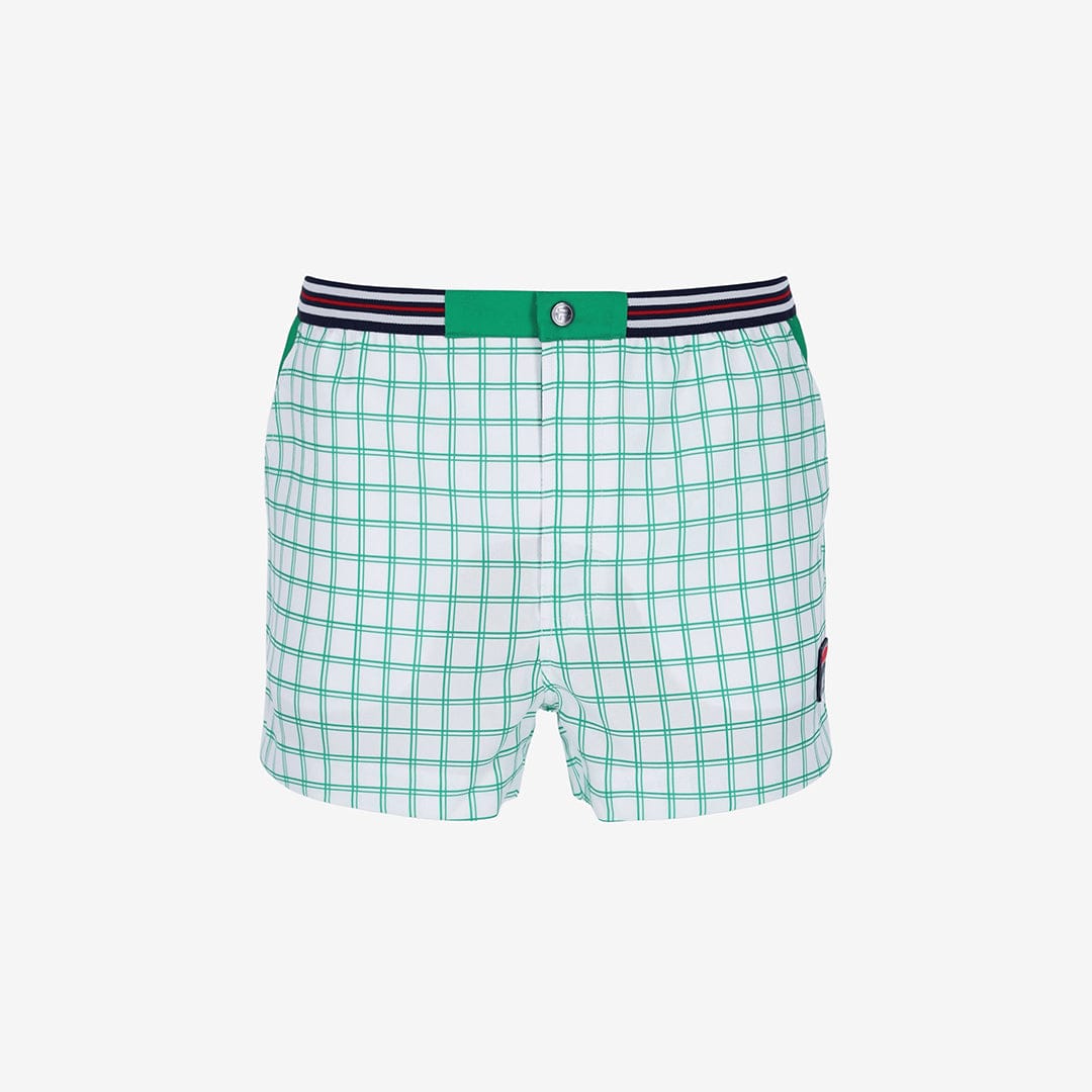 Brookes Check Short In White/Jelly Bean