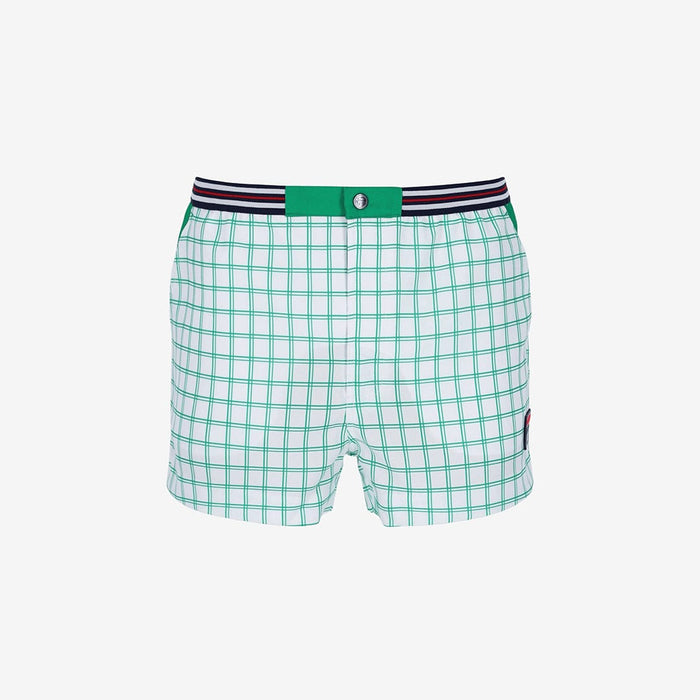 Brookes Check Short In White/Jelly Bean