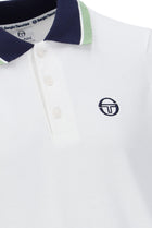 Carina Polo Shirt in White/Martime Blue