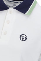 Carina Polo Shirt in White/Martime Blue