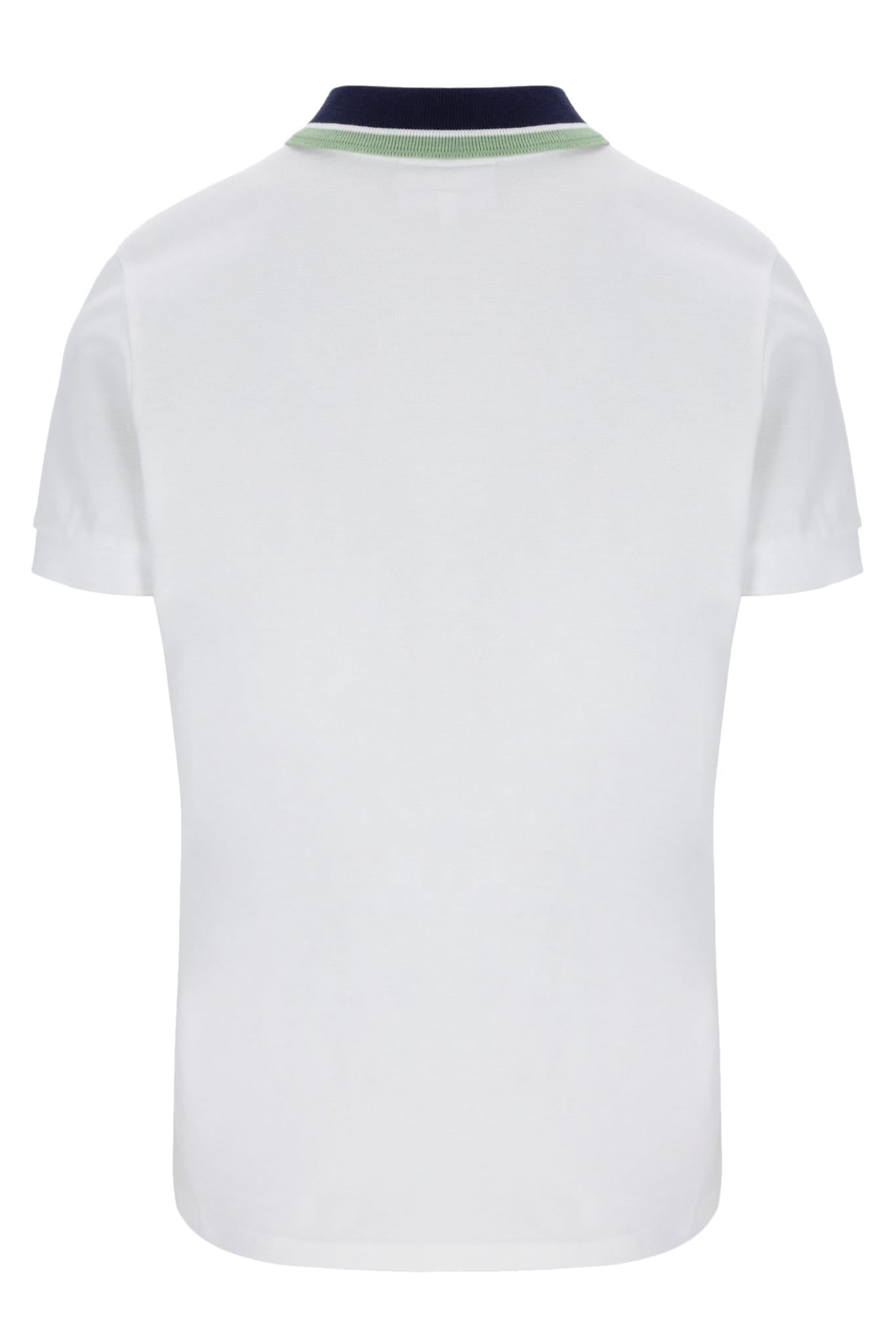 Carina Polo Shirt in White/Martime Blue