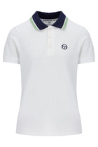 Carina Polo Shirt in White/Martime Blue