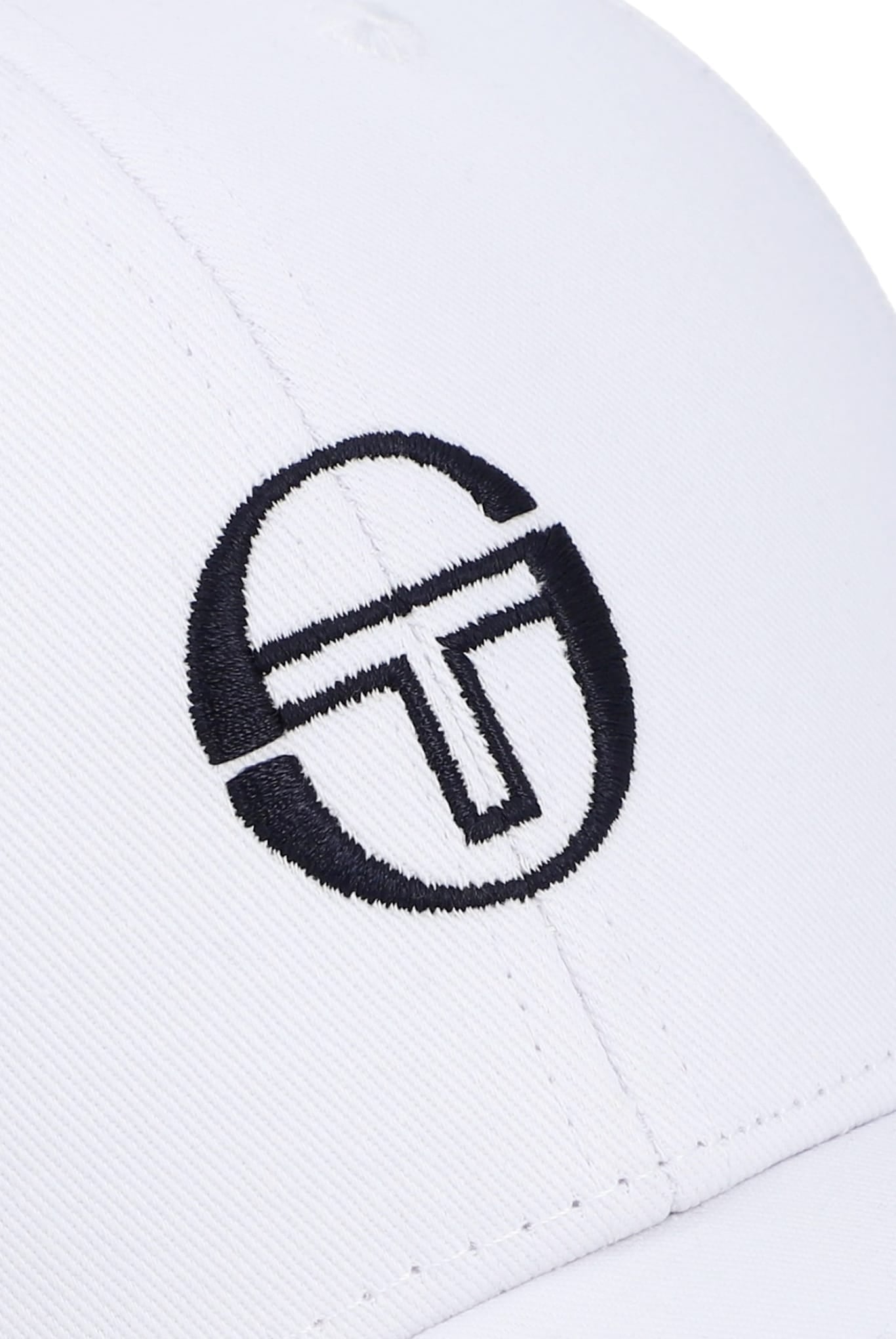 Cortona Peaked Cap in White/Martime Blue