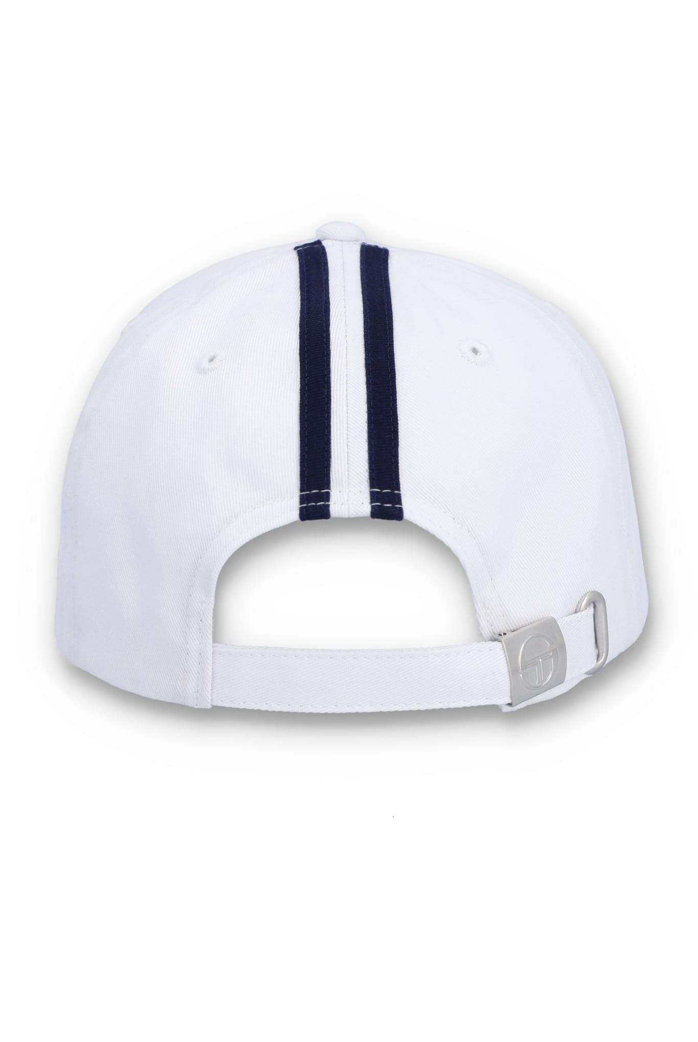 Cortona Peaked Cap in White/Martime Blue