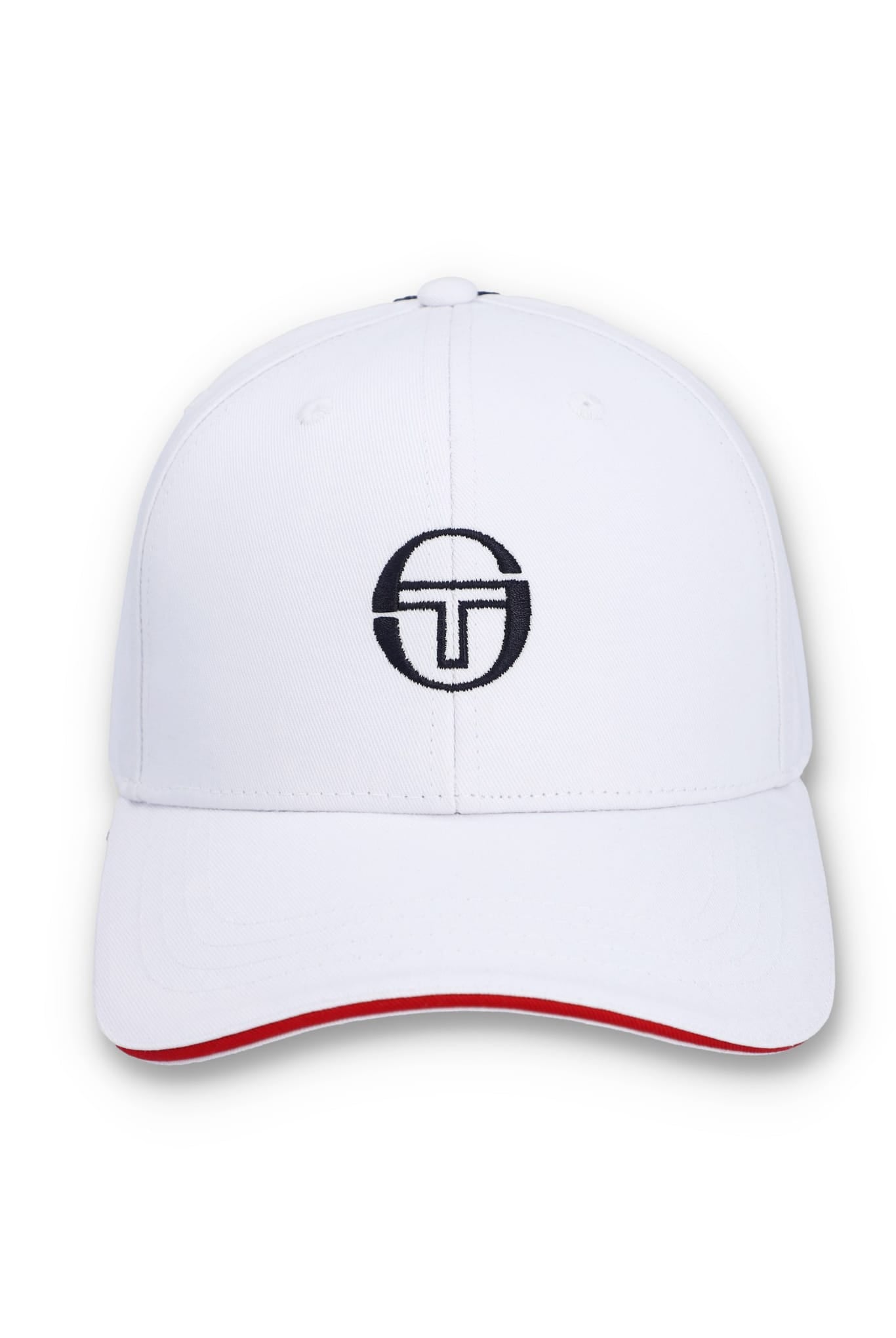 Cortona Peaked Cap in White/Martime Blue