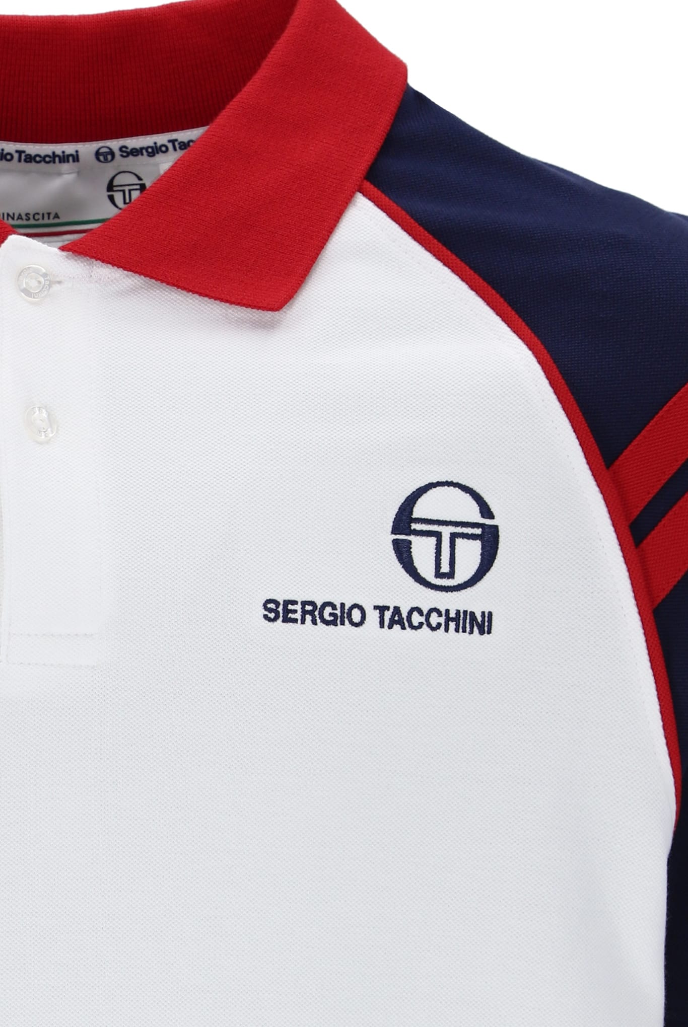 Cortona Polo Shirt in White/Martime Blue