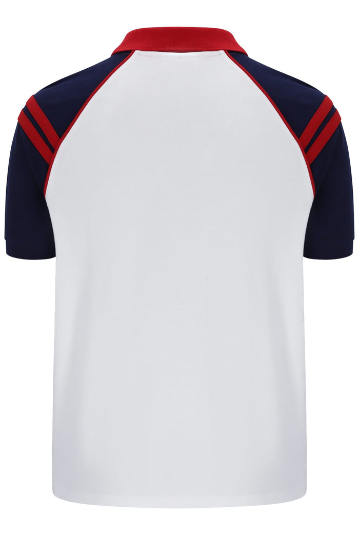 Cortona Polo Shirt in White/Martime Blue