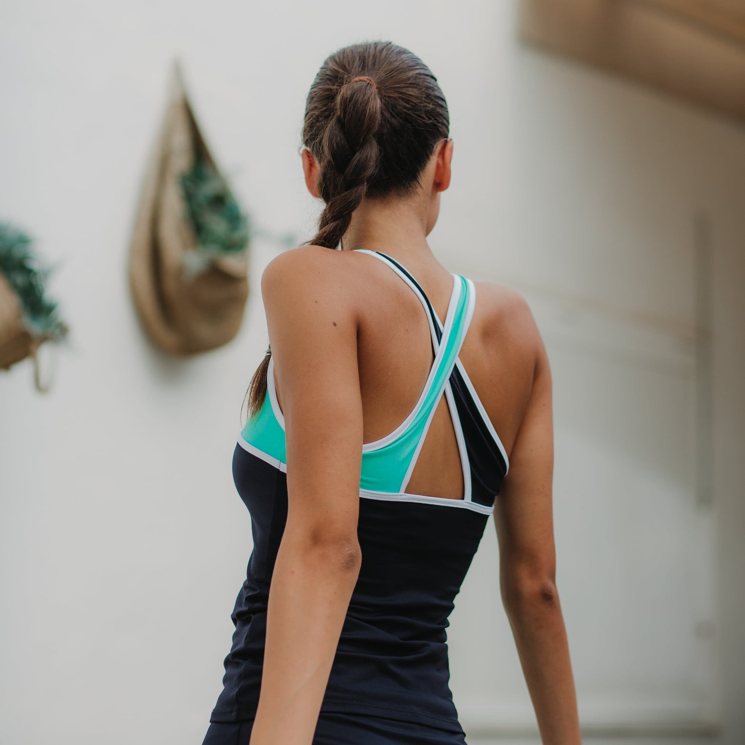 Cuba Tank Top in Black/Turquoise