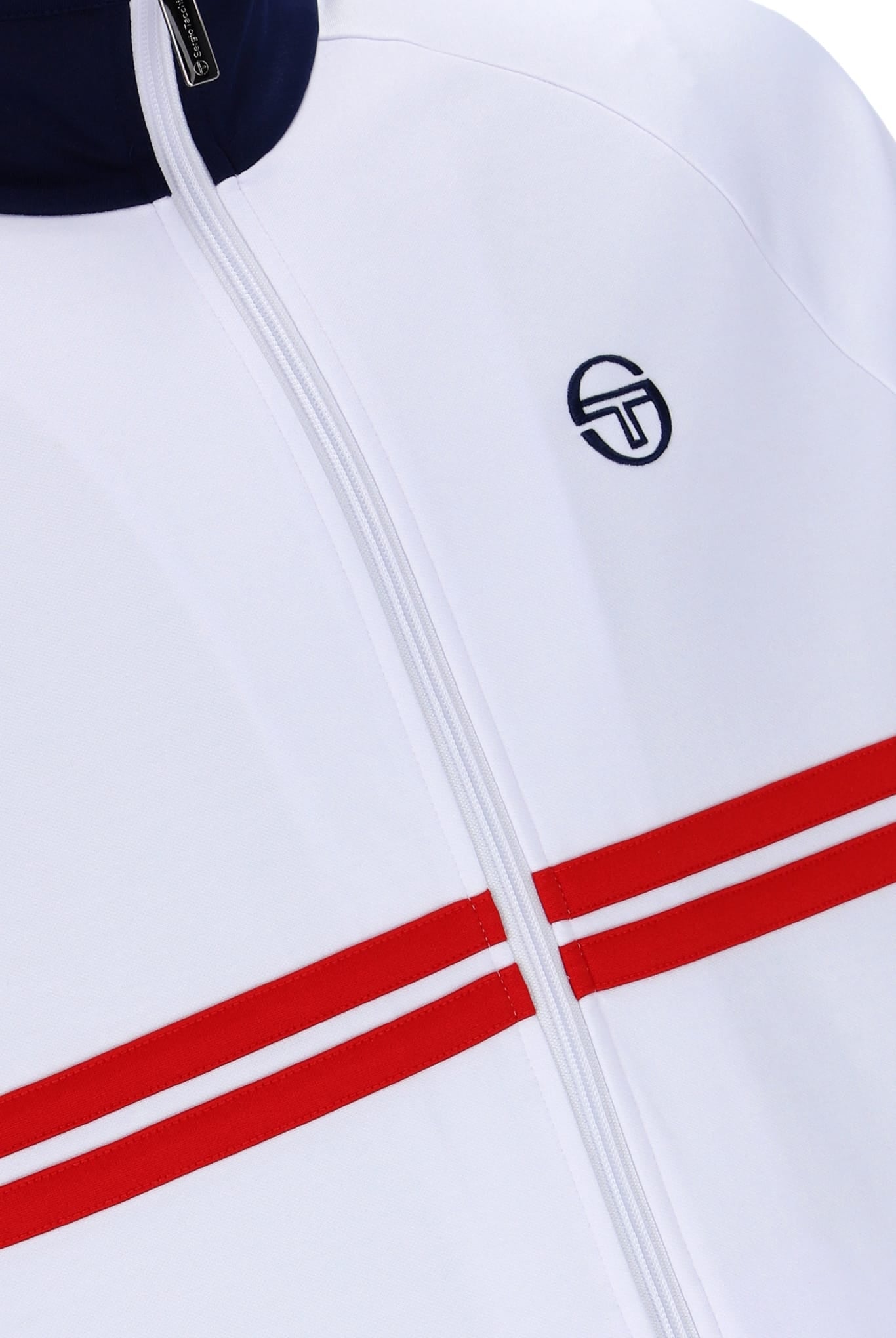 Dallas Track Top in White/Martime Blue/Adrenalin Rush