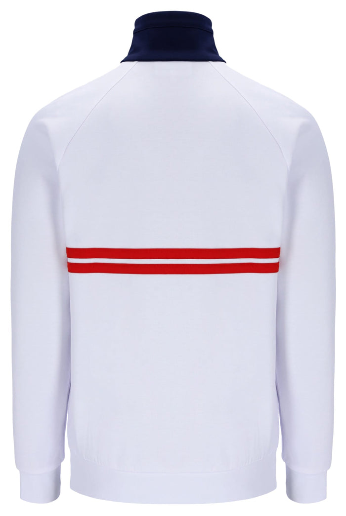 Dallas Track Top in White/Martime Blue/Adrenalin Rush