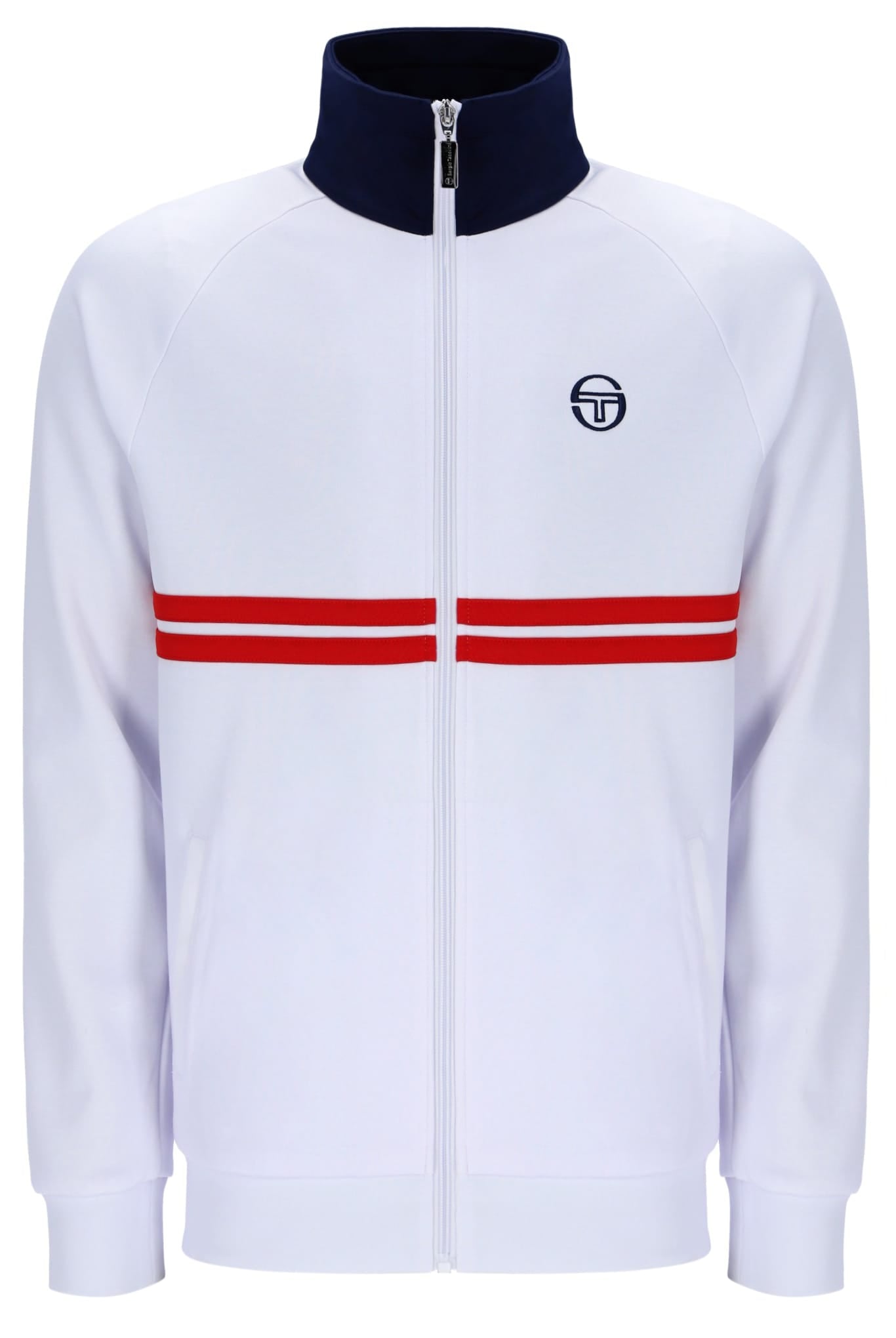 Dallas Track Top in White/Martime Blue/Adrenalin Rush