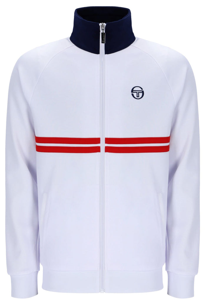 Dallas Track Top in White/Martime Blue/Adrenalin Rush