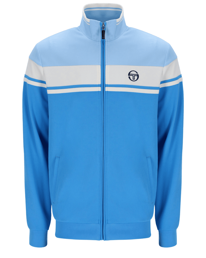 Damarindo Track Top In Azure Blue/Gardenia