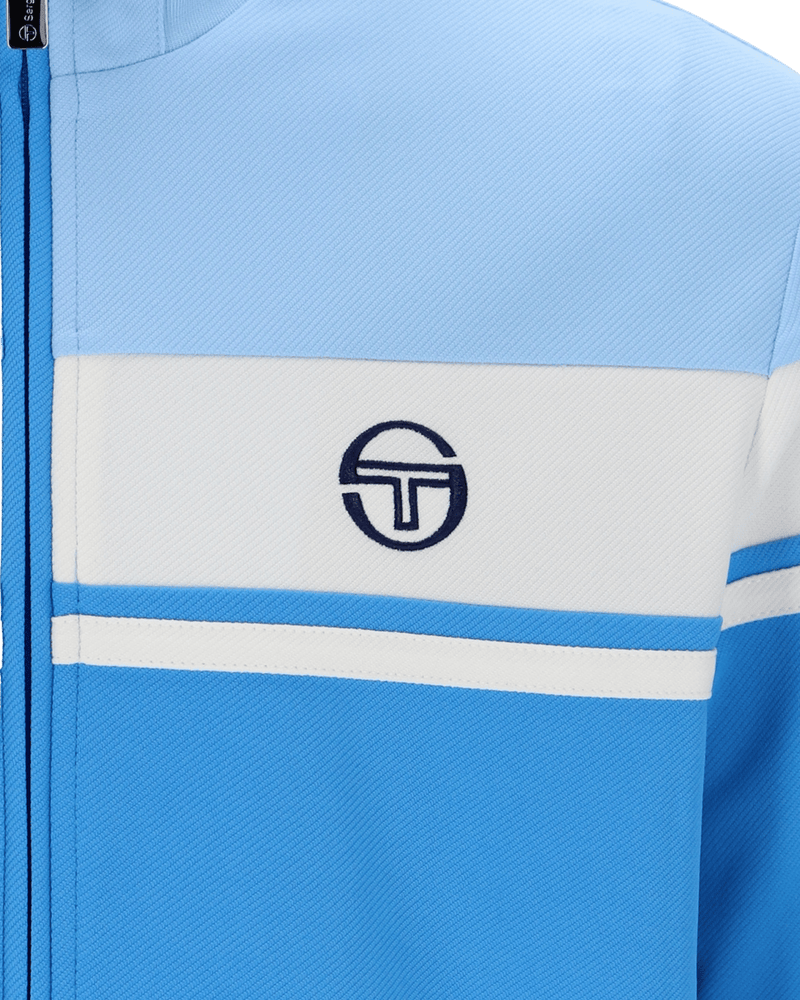 Damarindo Track Top In Azure Blue/Gardenia