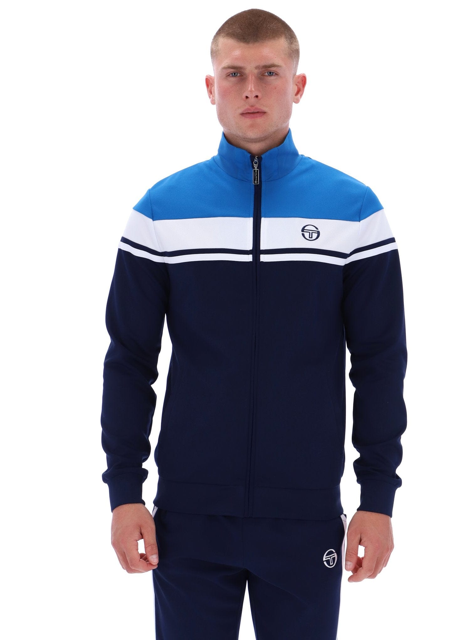 Damarindo Track Top in Directorie Blue/White/Martime Blue