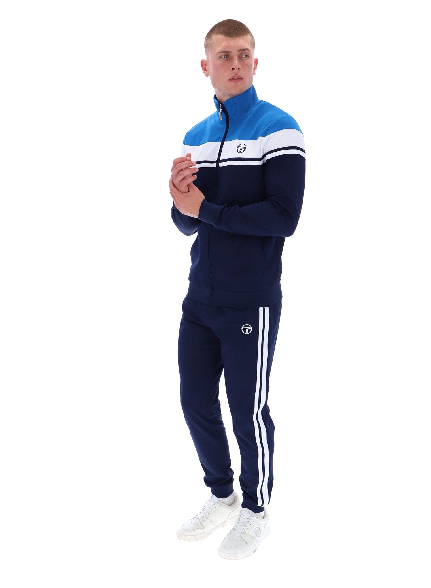 Damarindo Track Top in Directorie Blue/White/Martime Blue