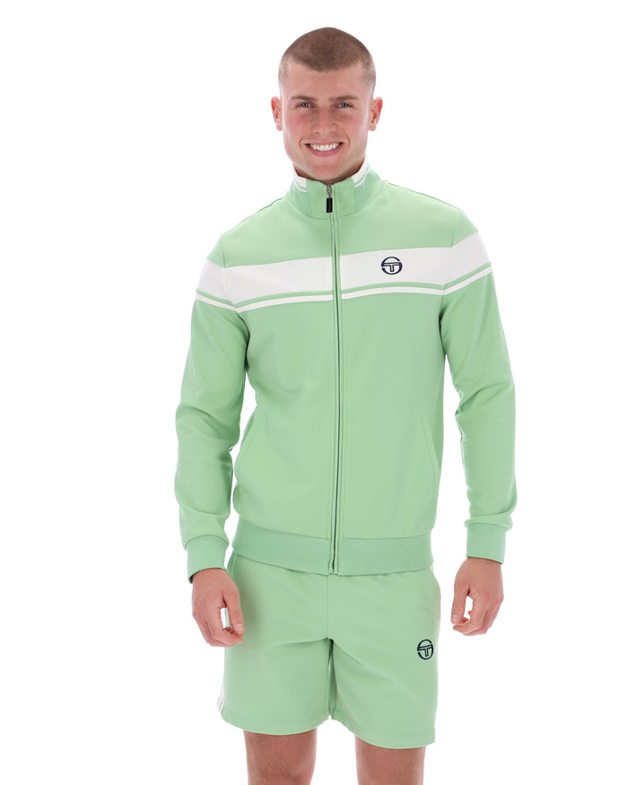 Damarindo Track Top in Quiet Green/Gardenia