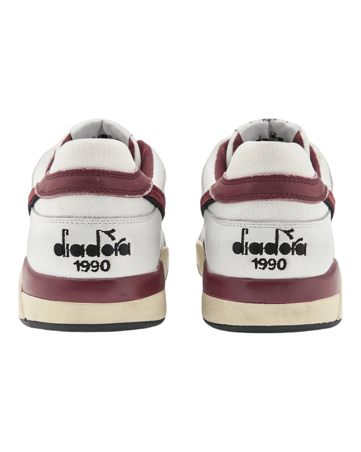 Diadora B.560 in White/Ruby Wine — Golden Age of Tennis Diadora B.560 in White/Ruby Wine — Golden Age of Tennis