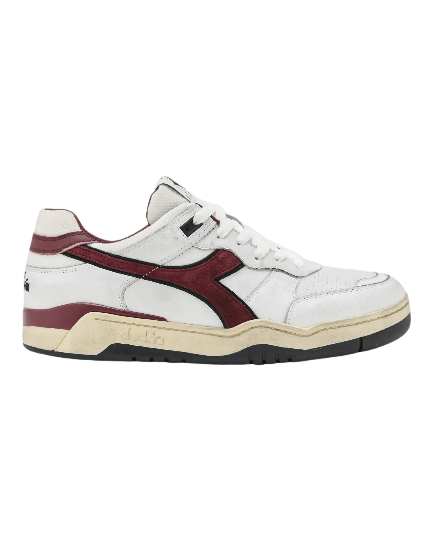 Diadora B.560 in White/Ruby Wine — Golden Age of Tennis Diadora B.560 in White/Ruby Wine — Golden Age of Tennis