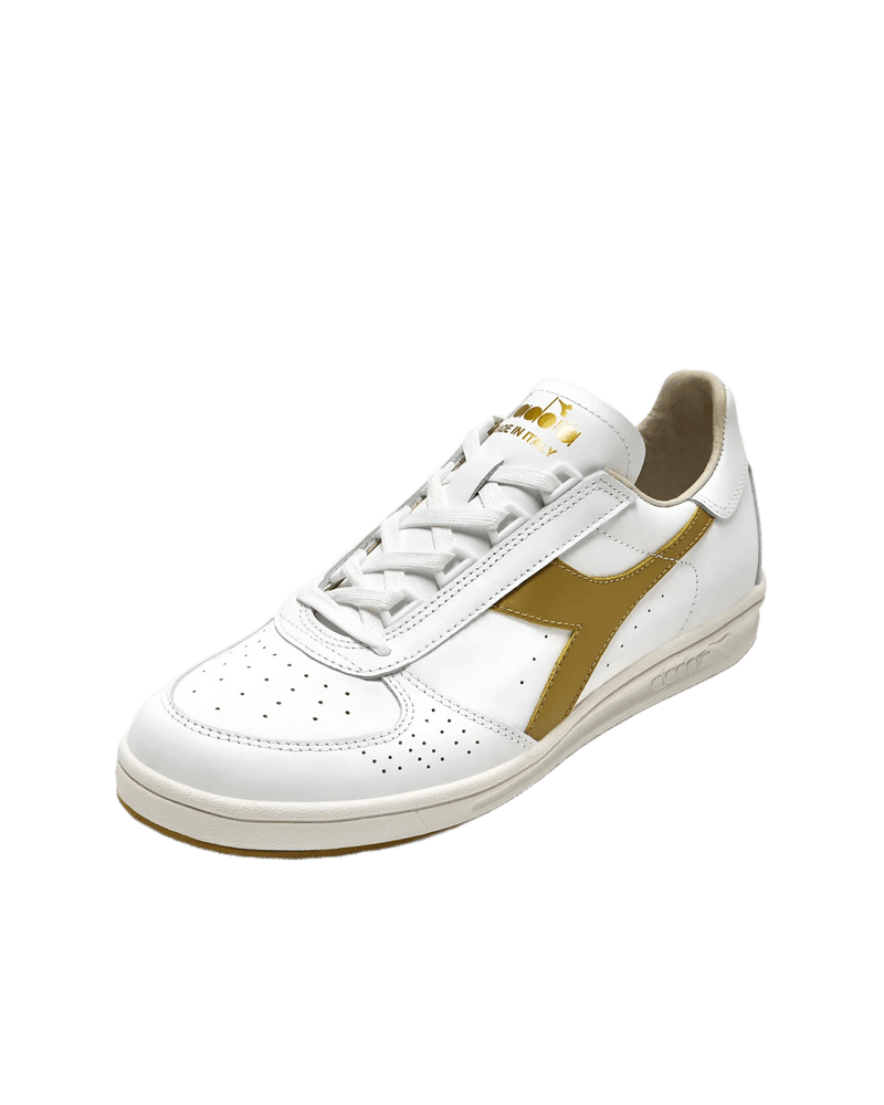 Diadora Borg Elite Tennis Shoes 100 Finest Italian Leather Gold Logo