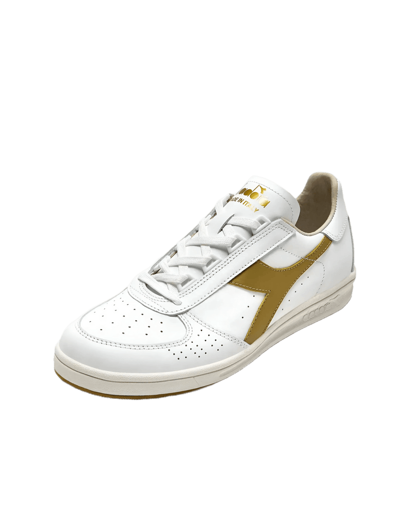 Diadora Borg Elite Tennis Shoes 100% Finest Italian Leather Gold Logo