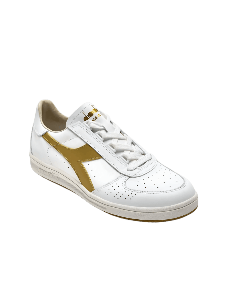 Diadora Borg Elite Tennis Shoes 100 Finest Italian Leather Gold Logo