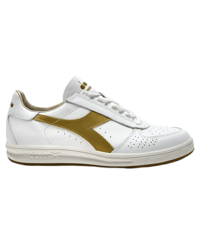 Diadora Borg Elite Tennis Shoes 100 Finest Italian Leather Gold Logo