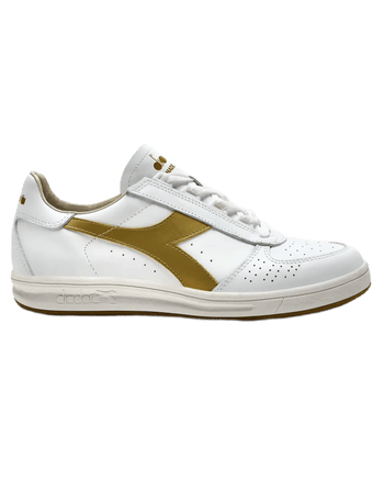 Diadora Borg Elite Tennis Shoes 100% Finest Italian Leather Gold Logo