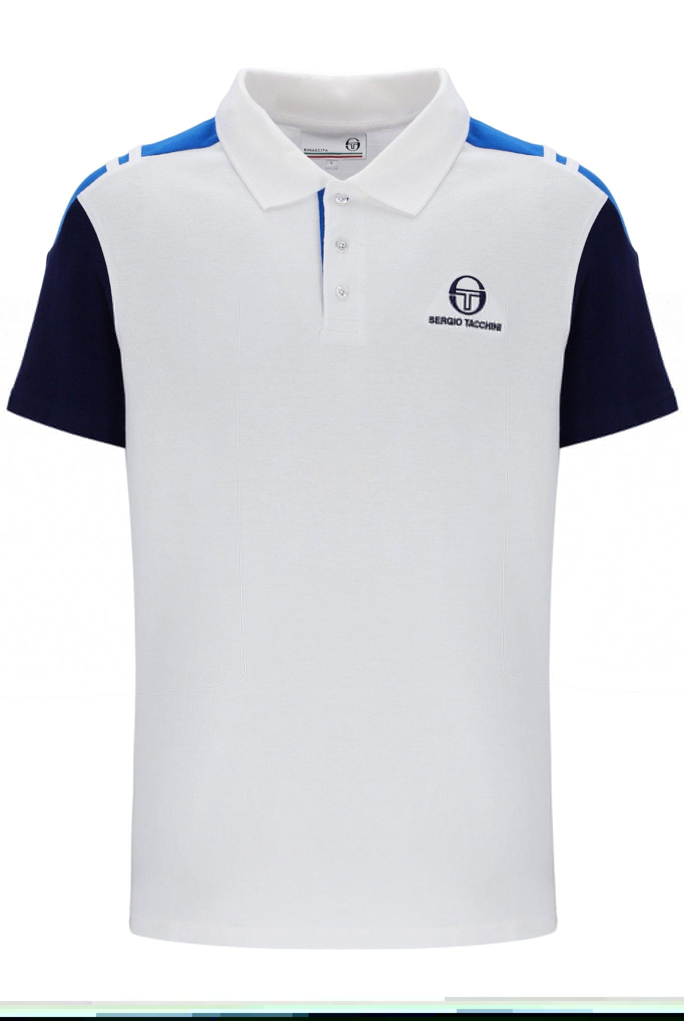 Drive Polo in White/Martime Blue