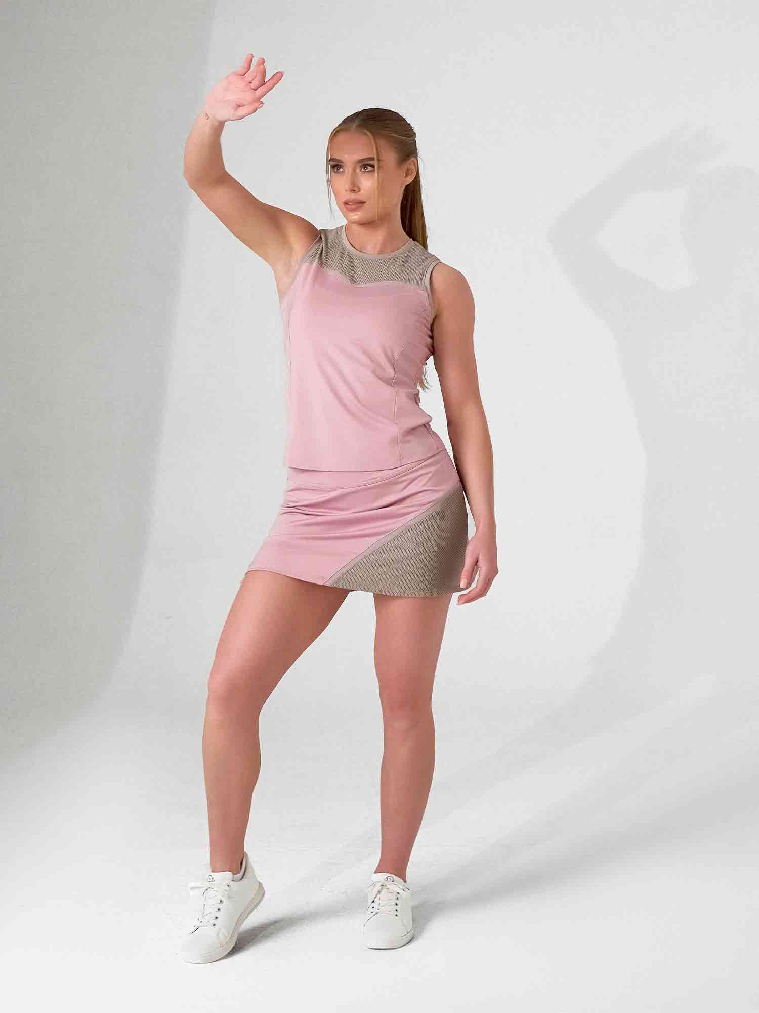 ELISE TANK | Mesh Detail Performance Tank Top for Tennis & Fitness | INPHORM NYC