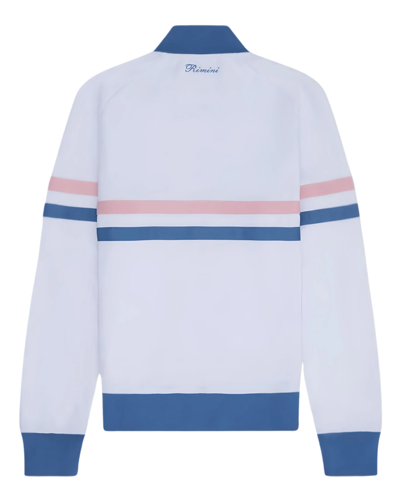 Ellesse Rimini Track Top In White/DarkBlue/Light Pink