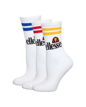 Ellesse Vilas Pullo Tennis Socks Pack of Three in White/Colours