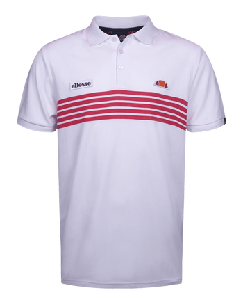 Ellesse Vilas Vanni Polo Shirt in White with Orange