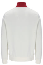 Enrico Track Jacket with Terry sripes in Gardenia/Garnet/White