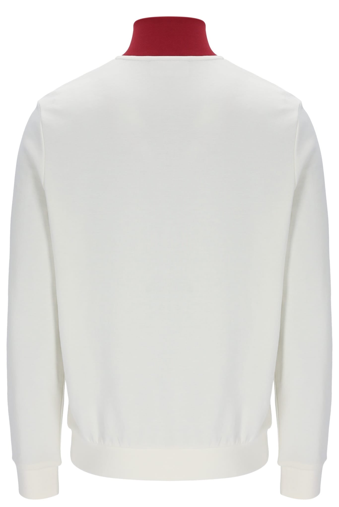 Enrico Track Jacket with Terry sripes in Gardenia/Garnet/White