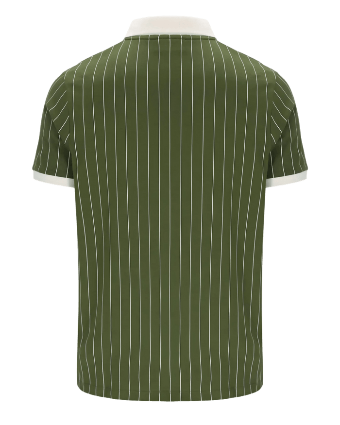 Fila BB1 Classic Vintage Striped Polo in Chive/Gardenia/Windsor Wine